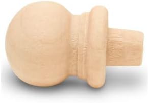 Small Wood Finials with Tenon, 7/8 inch, Pack of 50 Wooden Finials for Crafting, DIY Décor, and Wooden Finial Crafts, by Woodpeckers