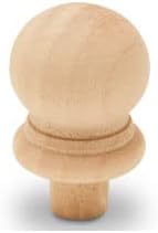 Small Wood Finials with Tenon, 7/8 inch, Pack of 50 Wooden Finials for Crafting, DIY Décor, and Wooden Finial Crafts, by Woodpeckers