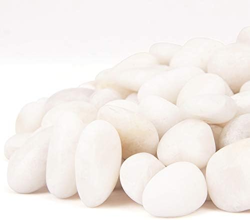 18 Pounds Decorative Pebbles White Stones River Rock Aquarium Gravel,White Natural Polished Decorative Gravel,White Pebbles,Garden Ornamental Pebbles,Decorative Stones,Polished Decor Rocks (18.6)