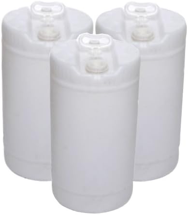 Air Sea Containers - 15 Gallon Drum Closed-Head UN Rated Poly Drum with Screw Cap - for Industrial, Commercial & Overseas Use - Natural Plastic Drum (Pack of 3)