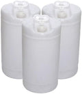 Air Sea Containers - 15 Gallon Drum Closed-Head UN Rated Poly Drum with Screw Cap - for Industrial, Commercial & Overseas Use - Natural Plastic Drum (Pack of 3)