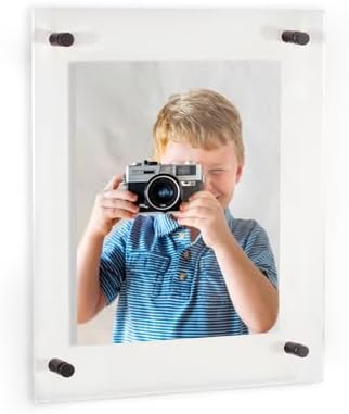 ArtToFrames 14x26 Inch Double Panel Floating Acrylic Picture Frame (Full Frame is 18x30) comes with Black Standoff Hardware, Made in the USA, 1 Pack