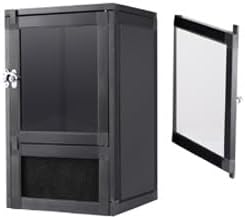 12"x12"x18" Reptile Terrarium, Hybrid Cage PVC Habitat Enclosure with Screen & Acrylic Doors, Ventilated Tank for Gecko,Chameleon, Snake, Frog, Easy Assembly, Front Dual Access