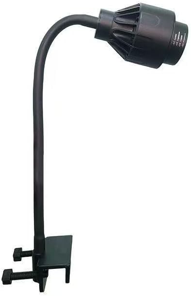 LED Aquarium Spot Light with Flexible Gooseneck, Black Metal Clamp Mount, 12-Inch Adjustable Tank Lamp, Modern Contemporary Style, 3W LED for Fish Tank Illumination