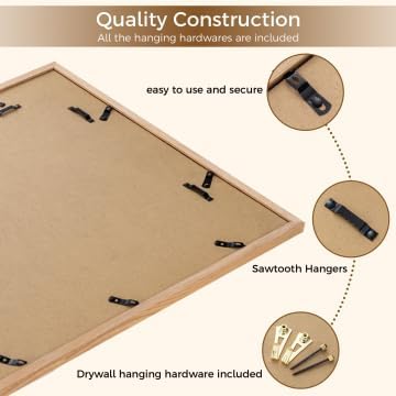 Fun Memories 5x7 Oak Picture Frame for Wall, 5x7 Frame with Matted to 4x6, Solid Wood Picture Frames for Wall Art Photo and Prints (Beige, 1 Pack)