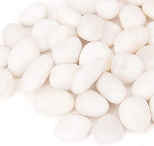 18 Pounds Decorative Pebbles White Stones River Rock Aquarium Gravel,White Natural Polished Decorative Gravel,White Pebbles,Garden Ornamental Pebbles,Decorative Stones,Polished Decor Rocks (18.6)