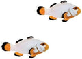 2-Pack Platinum Clownfish – Tank Bred, Reef Safe Live Saltwater Aquarium Fish – Peaceful Pair for Marine or Reef Tanks – Captive-Raised and Beginner Friendly