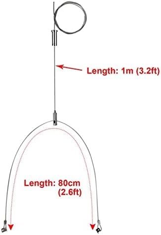 4 Pack Light Suspension Kit, 3.2 ft Adjustable Grow Light Hanger Wire, Steel Ceiling Hanging Cable for Aquarium LED Panel, Load 11 lbs Per Wire
