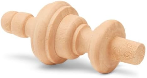 Small Wood Finials, 2-3/4 inch Wooden Finials for Crafting, DIY Dcor, and Wooden Finial Crafts, Pack of 25, by Woodpeckers