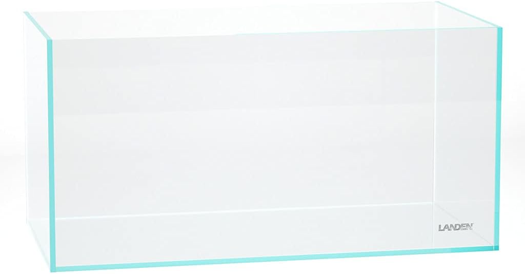 LANDEN 90P 44 Gallon Rimless Low Iron Aquarium Tank, W35.4 x D17.7 × H17.7in (90cm x 45cm x 45cm) 10mm Thickness with Black Nano Foam Leveling mat Included