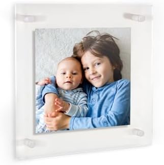ArtToFrames 20x20 Inch Double Panel Floating Acrylic Picture Frame (Full Frame is 24x24) comes with White Standoff Hardware, Made in the USA, 1 Pack