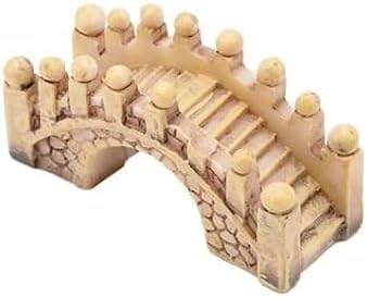 2 Pack Gray & Brown Miniature Stone Arch Bridges - Fairy Garden Ornaments for Dollhouse, Aquarium, Lawn, Patio, and DIY Micro Landscape Decor | Mini Fairy Garden Accessories for Outdoor and Fish Tank