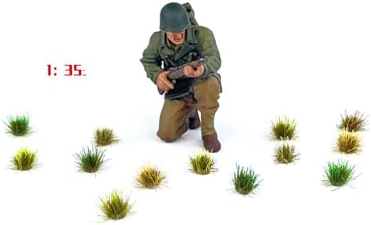 208 Pcs Static Grass Model Grass Tufts Railway Artificial Grass Miniature Grass Tuft Terrain Kit for DIY Model Railway Fairy Garden Diorama Scenery (Set D)