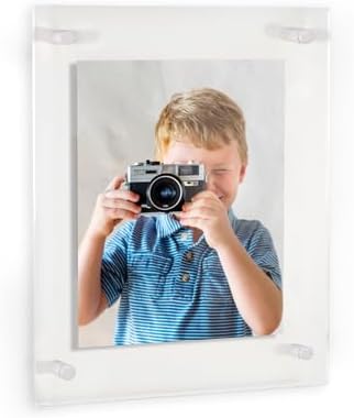 ArtToFrames 15x18 Inch Double Panel Floating Acrylic Picture Frame (Full Frame is 19x22) comes with White Standoff Hardware, Made in the USA, 1 Pack