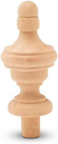 Small Wood Finials, 2-3/4 inch Wooden Finials for Crafting, DIY Dcor, and Wooden Finial Crafts, Pack of 50, by Woodpeckers