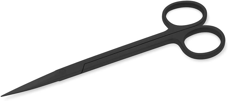 Mandala Crafts 12 Inches Black Stainless Steel Straight Aquarium Scissors for Trimming Aquatic Plants – Long Aquascape Scissors for Fish Tanks, Hospital Tanks, Goldfish Bowls, and Terrariums