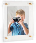 ArtToFrames 22x36 Inch Double Panel Floating Acrylic Picture Frame (Full Frame is 26x40) comes with Gold Standoff Hardware, Made in the USA, 1 Pack