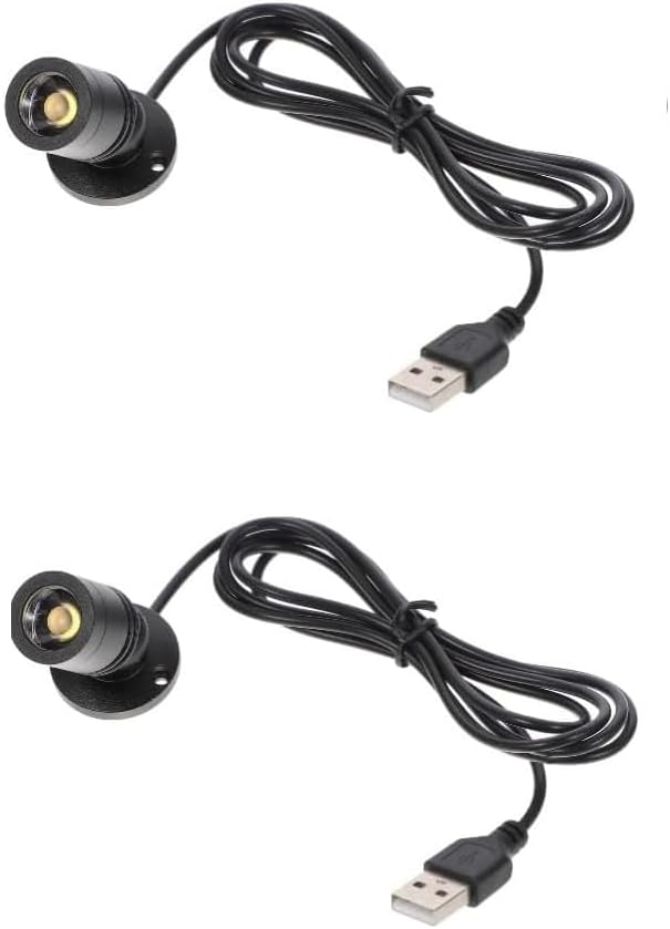 Jorunhe 1.5w White LED Mini Surface Mounted Light Jewelry Cabinet Lamp Spotlight Ac85-265v (Black 2pcs)