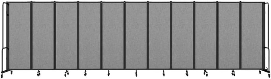 Pemberly Row Room Divider 6' Height 11 Sections Gray Panels Black Frame