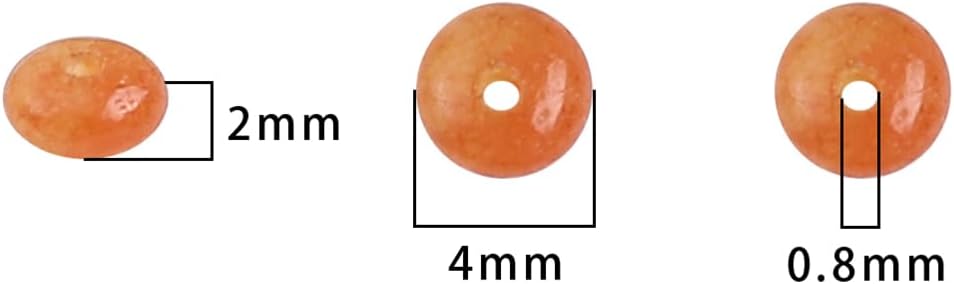 Natural Red Aventurine Spacer Beads Caps Rondelle Disk Loose Beads for Beading Jewelry Making 4mmx2mm 38cm