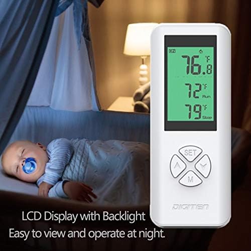 DIGITEN Wireless Temperature Controller, Remote Control Detect Temp, Digital Remote Thermostat, Plug-in Thermostat Outlet