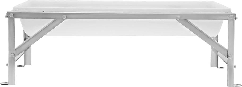 39.4" Long Feeding Trough, 9.3 Gal Livestock Trough Galvanized Sheet Feeder Trough for Horse Goat Sheep Cattle Cow Alpaca (White)