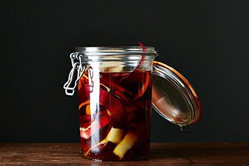 Le Parfait Super Terrine - 1L French Glass Canning Jar w/Straight Body, Airtight Rubber Seal & Glass Lid, 32oz/Quart (Single Jar)