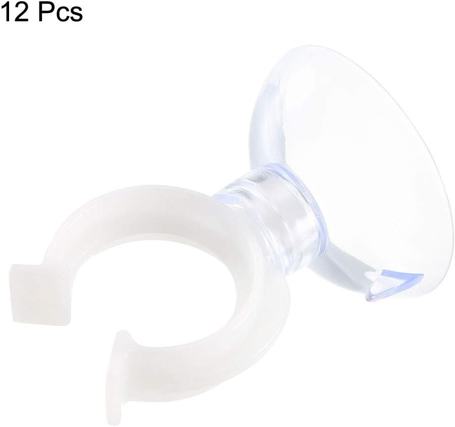 uxcell Aquarium Suction Cup Clips Airline Tube Holders Clamps for Fish Tank Clear 17mm 12Pcs