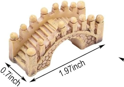 2 Pack Gray & Brown Miniature Stone Arch Bridges - Fairy Garden Ornaments for Dollhouse, Aquarium, Lawn, Patio, and DIY Micro Landscape Decor | Mini Fairy Garden Accessories for Outdoor and Fish Tank