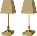 Rechargeable LED Table Lamps with Stepless Touch Control,Golden Cordless Lamp for Living Room&Bedside&Patio&Shower,Small Desk Lamp(6000mAH Battery),2 Pack for Home Decor,Best Gifts for Family