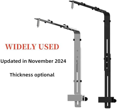 Professional Adjustable Height Aquarium Light Bracket, Black Aluminum Alloy Fish Tank Lamp Stand Kit for Hanging Light, Easy Installation