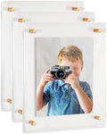 ArtToFrames 16x32 Inch Double Panel Floating Acrylic Picture Frame (Full Frame is 20x36) comes with Gold Standoff Hardware, Made in the USA, 3 Pack