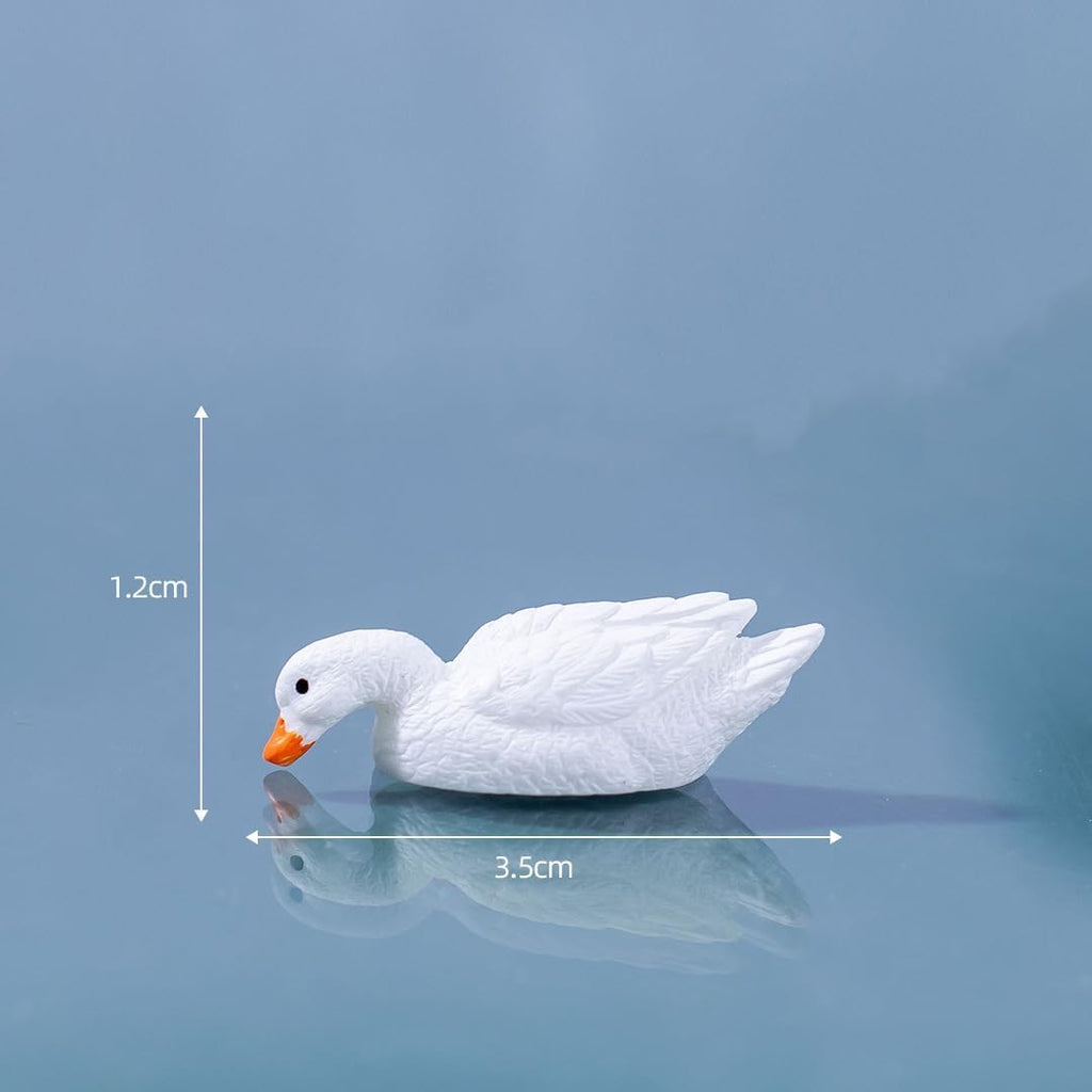 3 Pcs Mini Duck & Goose Figurines - Resin Fairy Garden Decor, Aquarium Fish Tank Accessories, Micro Landscape Moss Terrarium DIY Crafts, Home Ornaments, Gift for Nature Lovers