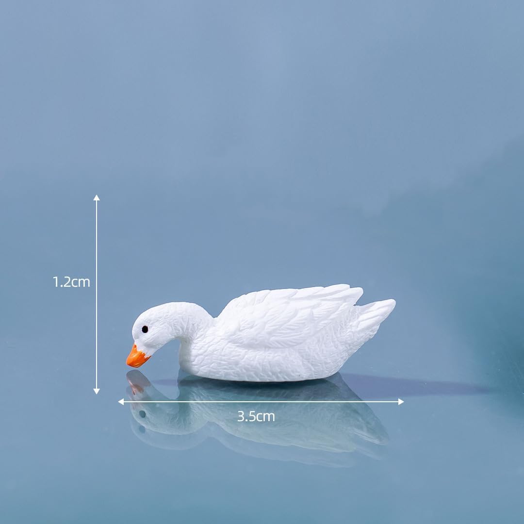 3 Pcs Mini Duck & Goose Figurines - Resin Fairy Garden Decor, Aquarium Fish Tank Accessories, Micro Landscape Moss Terrarium DIY Crafts, Home Ornaments, Gift for Nature Lovers