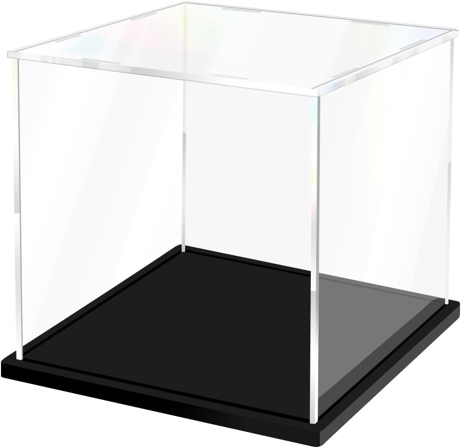 Acrylic Display Case for Collectibles Assemble Clear Acrylic Boxes for Display Thickened Glass Case for Lego Figures Doll Hobby Toys (7.9x7.9x7.9 inch; 20x20x20 cm)