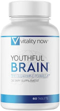 Youthful Brain | Memory & Brain Health Support Supplement with Bacopa Monnieri, Ginkgo Biloba, B12 - Easy to Swallow Tablets - 30-Day Supply (60 Count)
