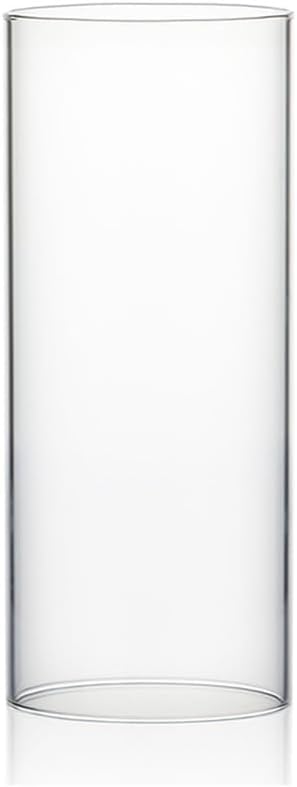 WGVI Hurricane Candle Holder Sleeve, Wide 3", Height 6", Clear Glass Cylinder Candleholder, Chimney Tube, Open Ended Candle Shade, 1 Piece