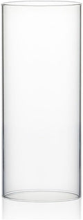 WGVI Hurricane Candle Holder Sleeve, Wide 3", Height 6", Clear Glass Cylinder Candleholder, Chimney Tube, Open Ended Candle Shade, 1 Piece