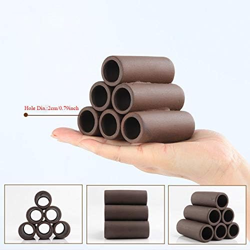 Norgail Handmade Brown Ceramic Shelters - Shrimp Habitat, Breeding Tube, Hiding cave - Hideaway Pipes Reduce Stress, Encourage spawning - Decorative Aquarium Accessories 1PCS
