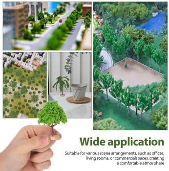 5Pcs Mixed Model Mini Trees: Plastic Miniature Fairy Garden Trees with Wood Bases for Diorama Supplies, Model Train Scenery DIY Landscape & Fairy Garden Decoration