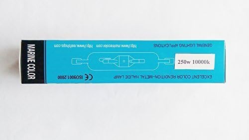 Marine Color 250W 10000K HQI Metal Halide Bulb Double Ended FC2 Base Aquarium Reef Coral Light Lamp for Saltwater Fish Tank Plant Growth Hydroponic Lighting