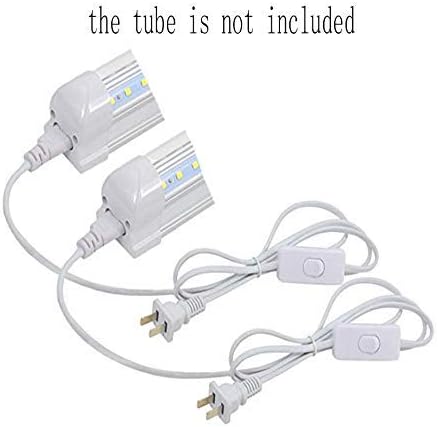 2 Pack LED Wire Connector Power Cord with on/Off Plug for LED T5 T8 Light Tube Extension Cable Wire (1.5M/5Ft 3pin)