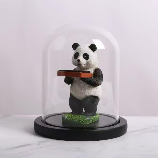 dome glass dome with base glass cloche Glass Cloche Bell Jar Display Dome with Black Wooden Base 6" x 7" (6 * 7) (Dia 6" H 7")