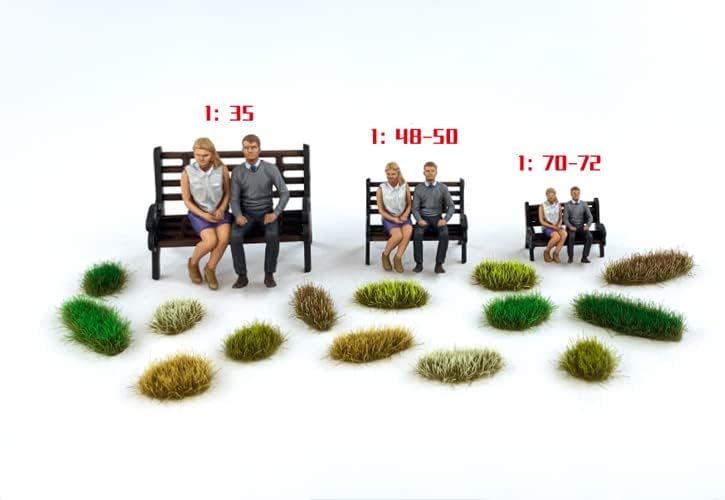 78 Pcs Static Grass Tuft Model Bushy Tufts Lowland Shrubs Tuft Terrain Model Kit for DIY Model Railway Train Landscape Fairy Garden Diorama Scenery (Set B)