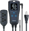 DIGITEN DTC102 Temperature Controller Outlet 2-Stage Plug in Thermostat Digital Greenhouse Thermostat Reptiles Temperature Controller Heating Cooling Mode for Homebrewing Fermentation Space Heater