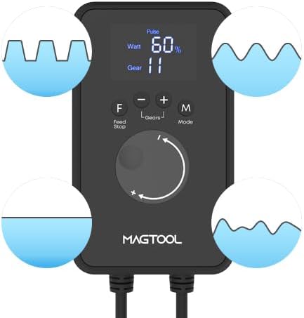 MagTool Wave Maker for Aquarium, Gyre Wavemaker, 1600-4200GPH Adjustable Cross Flow Wave Maker with Sine Wave Tech (MT-4200)