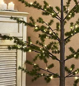 Hairui Lighted Christmas Pine Tree 6FT 126 LED for Indoor Outdoor Home Room Fireplace Porch Christmas Decoration