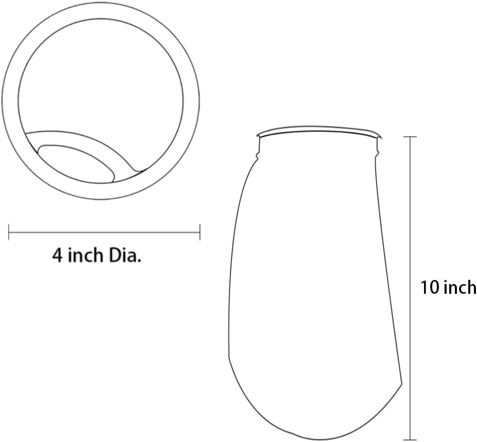 AQUA KT Aquarium 200um Micro Nylon Filter Sock Bag 4 Inch Ring Diameter 10 Inch Length for Fish Tank Filter System, Pack of 6