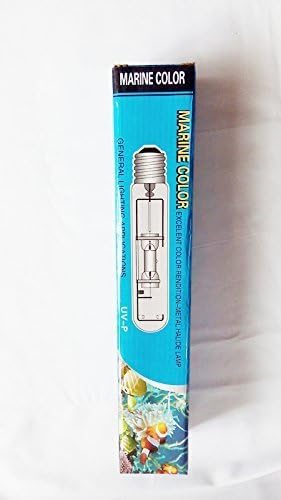 Marine Color 400W 10000K HQI Metal Halide Bulb Single Ended E40 Base, High Intensity Aquarium Light Lamp for Saltwater Reef Coral Fish Tank Lighting