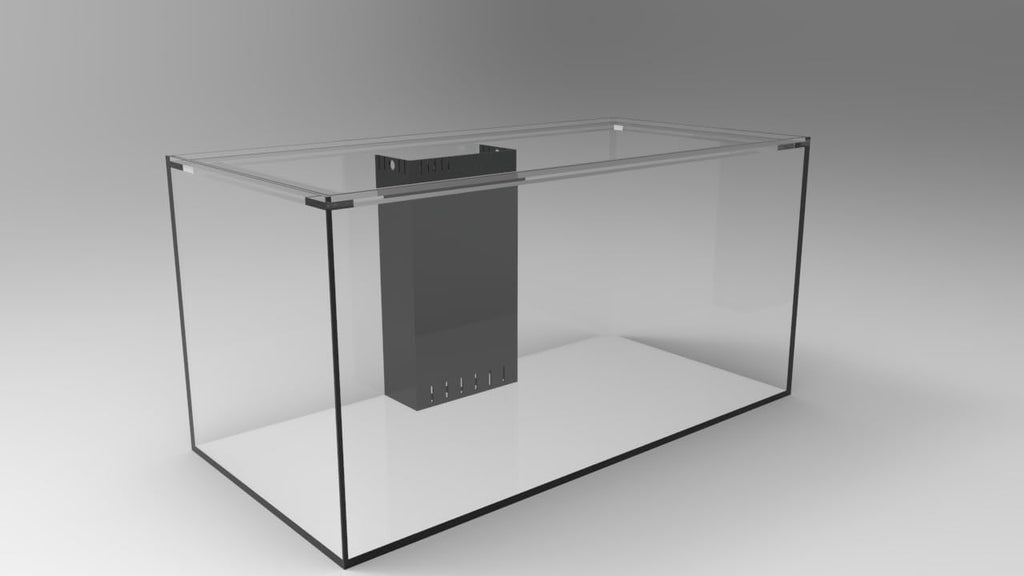 120-3H Gallon Starfire Aquariums with Center Overflow 48x24x24 H 12mm Starfire/Low Iron Glass